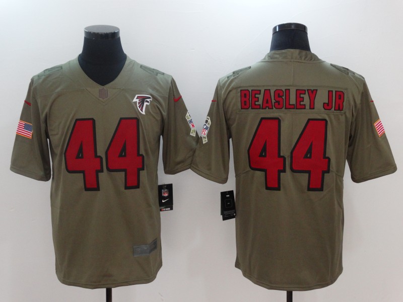 Men Atlanta Falcons #44 Beasley Jr Nike Olive Salute To Service Limited NFL Jerseys->->NFL Jersey
